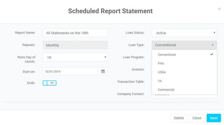 Construction Loan manager | Scheduled Report